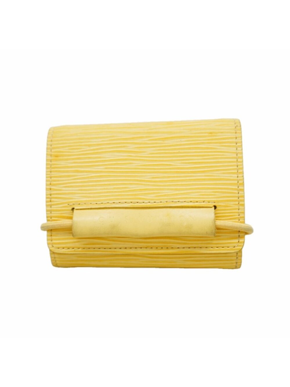 Louis Vuitton Trifold Wallet Epi Portefeuille Monnaie Elastic Vanilla